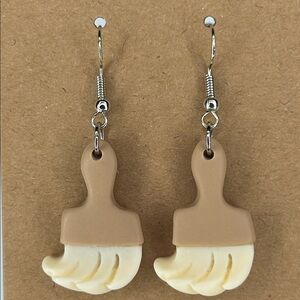Acrylic Paint Brush Drop Earrings, Art Teachers  Fashion Jewelry